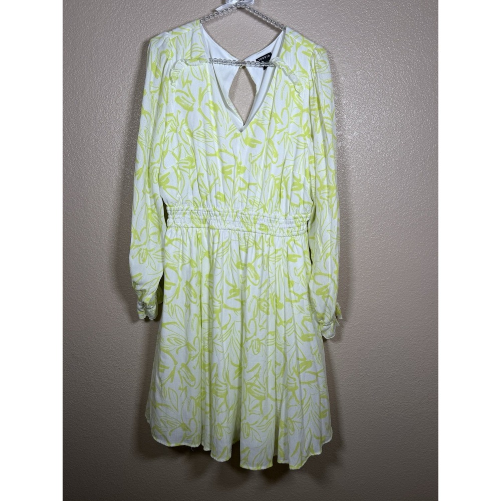 Torrid Mini Wash Gauze Wide Waist Size 0 Skater Dress Light Green And White